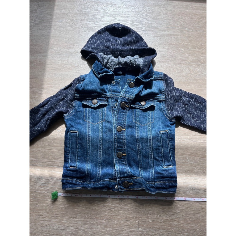 Genuine Kids from OshKosh Jacket Boys 4T Blue Denim Hooded Long Sleeve Winter